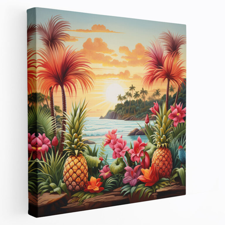 Tropical Pineapple Wall Art - Exotic Canvas Print - Pineapple, Canvas Wall Art, Tropical Paradise, Tropical Pineapple Wall Art