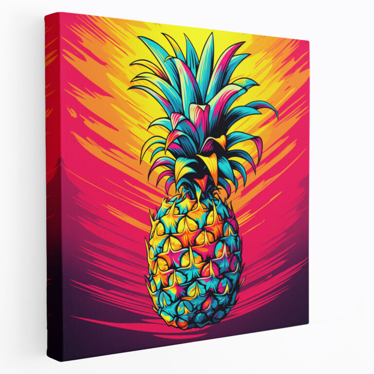 Pineapple Canvas Print - Colorful Pop Art Wall Decoration - Pineapple, Wall Decoration, Wall Art, Canvas