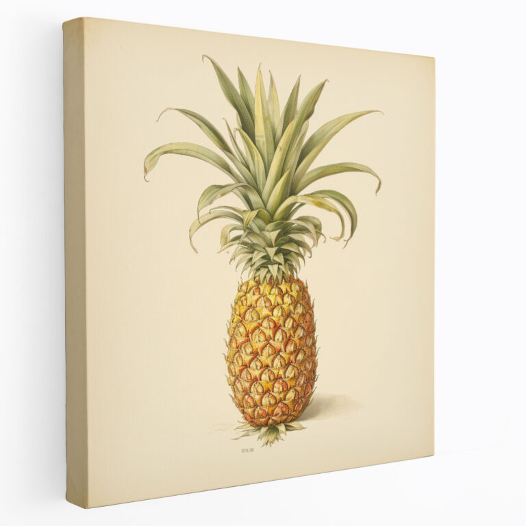 Pineapple Canvas Print - Vintage Botanical Wall Decoration - Pineapple, Wall Art, Canvas Wall Art, Vintage
