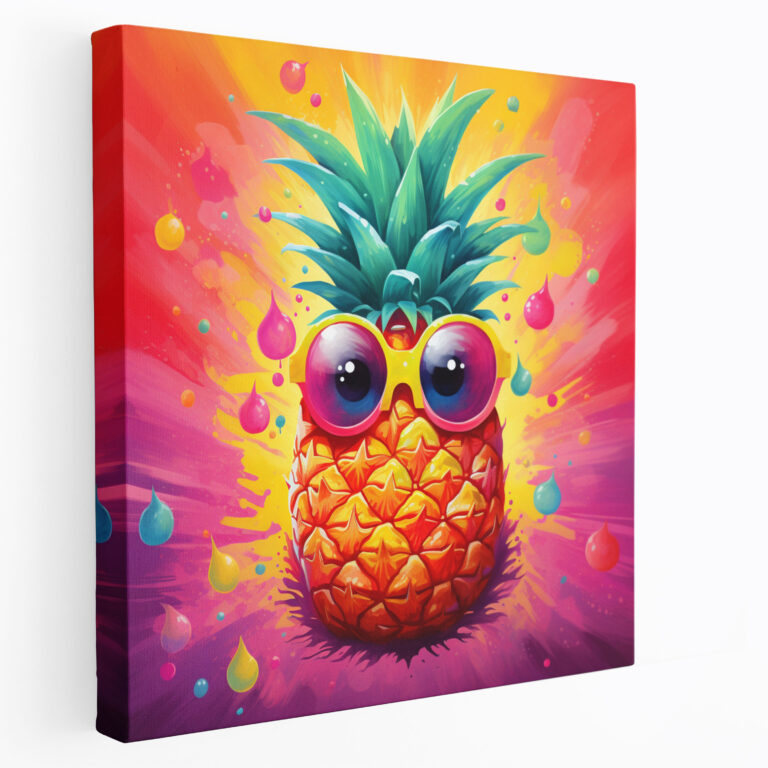 Whimsical Pineapple Canvas Print - Pineapple, Pineapple, Wall Art, Home Decoration