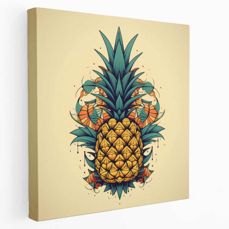 Geometric Pineapple Wall Art - Pineapple, Canvas Wall Art, Wall Art, Home Decoration