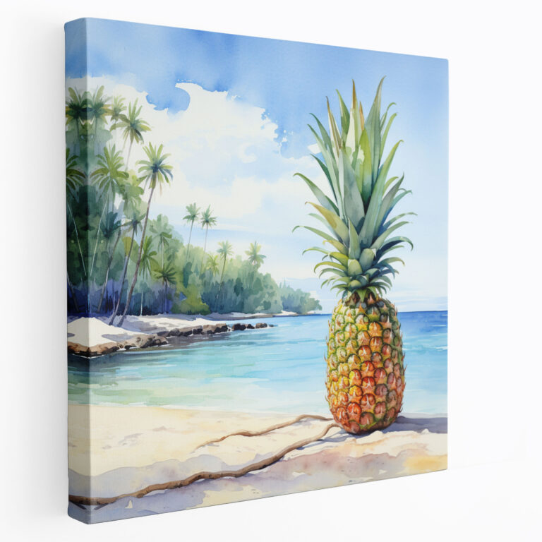 Pineapple Canvas Print - Tropical Beach - Pineapple, Wall Decoration, Tropical Beach Wall Art, Home Decoration