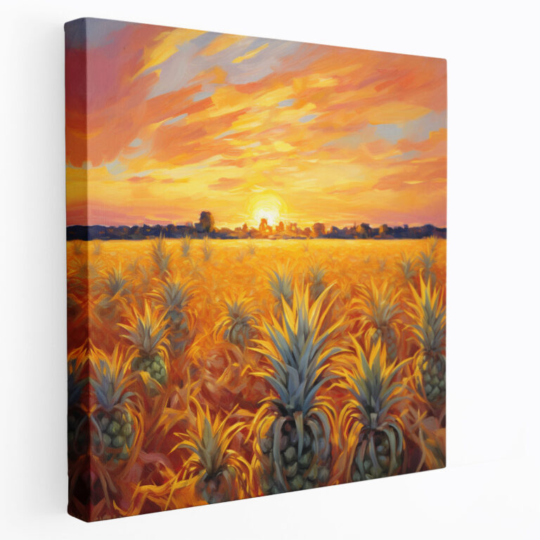 Pineapple Canvas Print - Golden Sunset - Pineapple, Wall Decoration, Canvas Wall Art, Pineapple Canvas Print