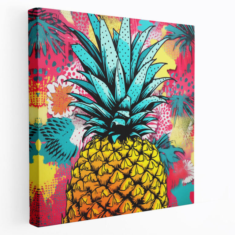 Colorful Pineapple Wall Art - Pop Art Style - Pineapple, Home Decoration, Colorful Pineapple Wall Art, Wall Decoration