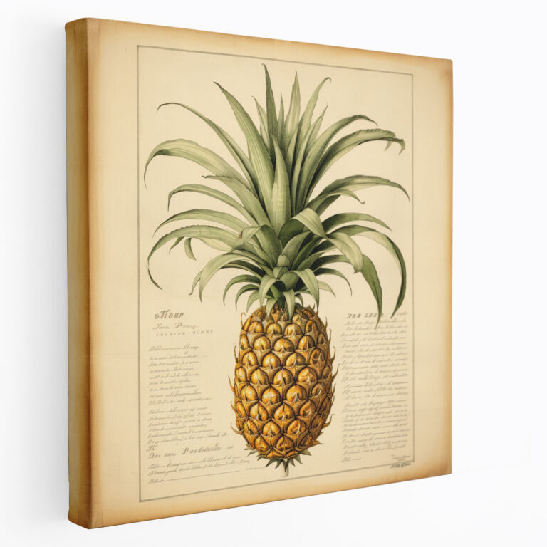Pineapple Wall Art - Vintage Botanical Illustration - Pineapple, Wall Decoration, Vintage Botanical Illustration, Home Decoration