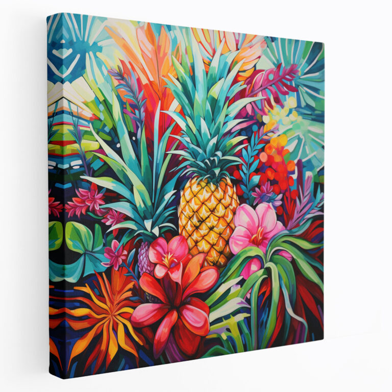 Pineapple Canvas Print - Pineapple, Canvas Wall Art, Abstract Painting, Pineapple