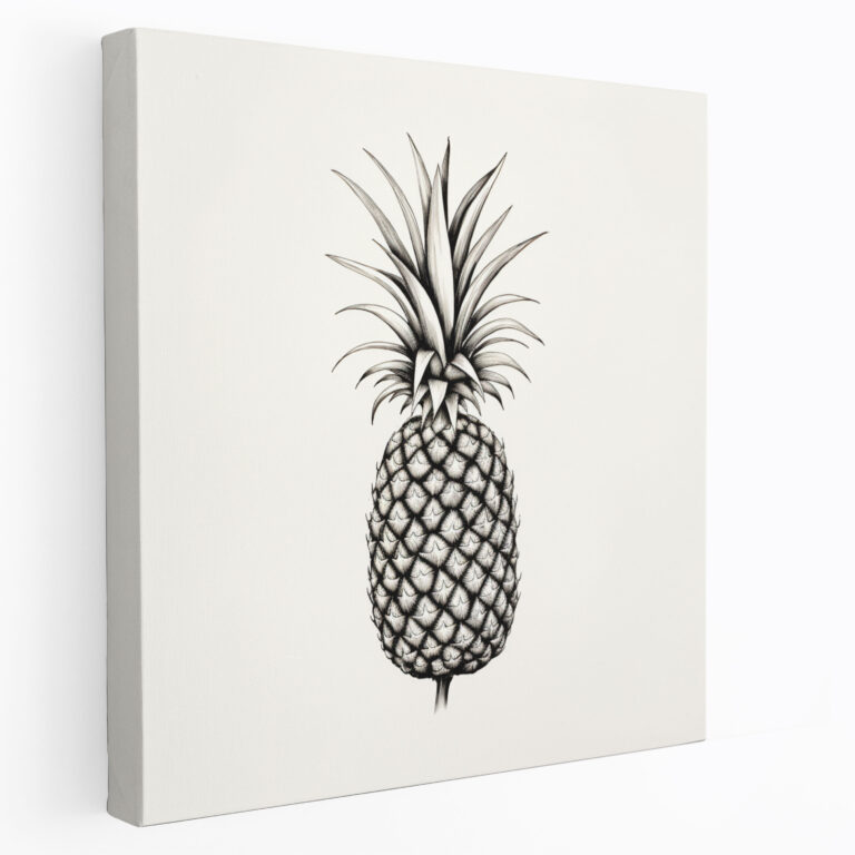 Pineapple Wall Art - Pineapple, Elegant, Black And White, Sleek