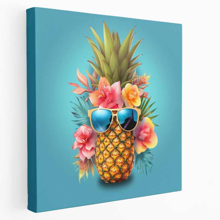 Pineapple Wall Art - Pineapple, Canvas, Floral Crown, Home Decoration