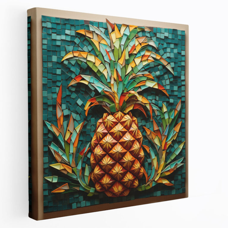 Pineapple Mosaic Wall Art - Pineapple, Wall Art, Canvas, Vibrant Colors