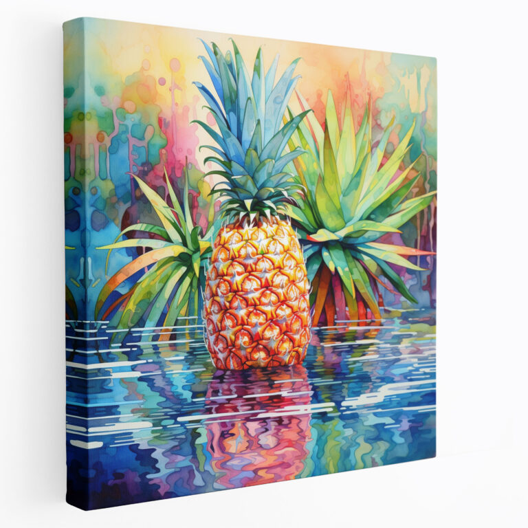 Pineapple Canvas Print Wall Art - Pineapple, Tropical, Wall Decoration, Canvas Print