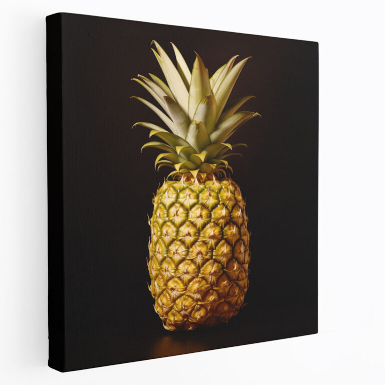 Pineapple Canvas Print - Pineapple, Luscious Texture, Pineapple, Photorealistic Painting