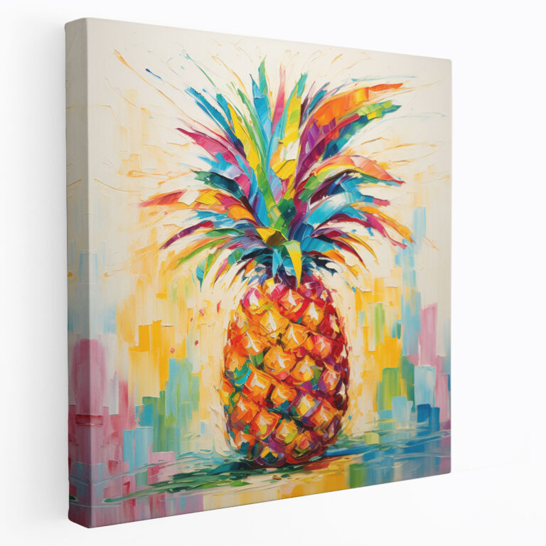 Impressionist Pineapple Canvas Print - Pineapple, Wall Decoration, Home Decoration, Burst Of Colors