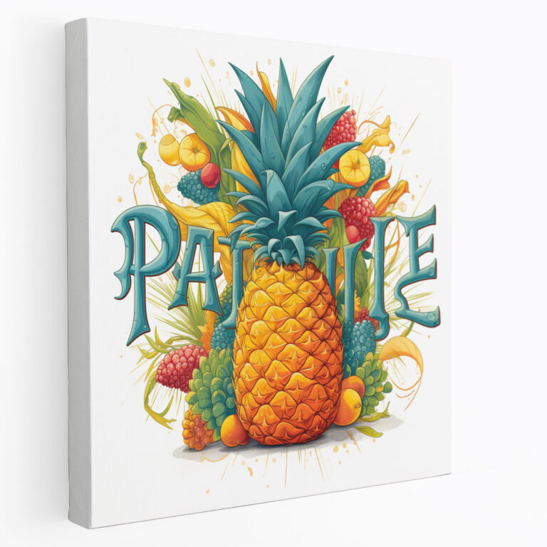 Typography Pineapple Wall Decoration - Pineapple, Pineapple, Home Decoration, Canvas Wall Art
