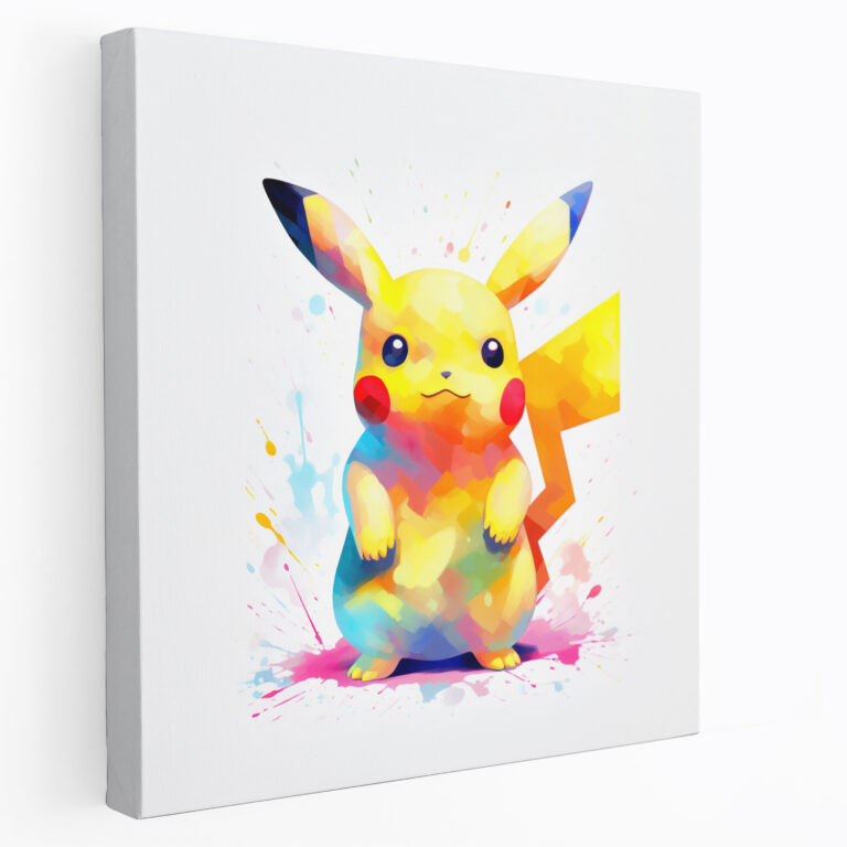 Pokemon Wall Art: Minimalist Silhouette Pikachu Canvas Print - Pokemon, Silhouette Of Pikachu, Canvas Wall Art, Wall Decoration