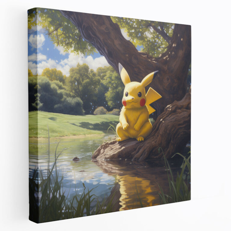 Pokemon Wall Art - Serene Landscape Pikachu Canvas Print - Pokemon, Pokemon, Canvas Print, Wall Decoration