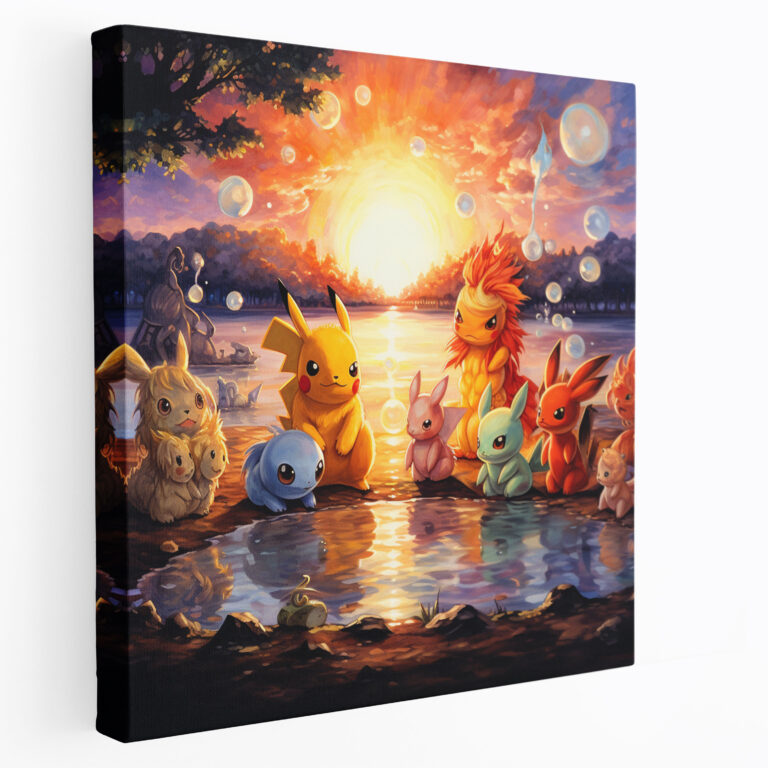 Pokemon Wall Art: Watercolor Painting Sunset Canvas Print - Pokemon, Sunset, Dreamy, Canvas