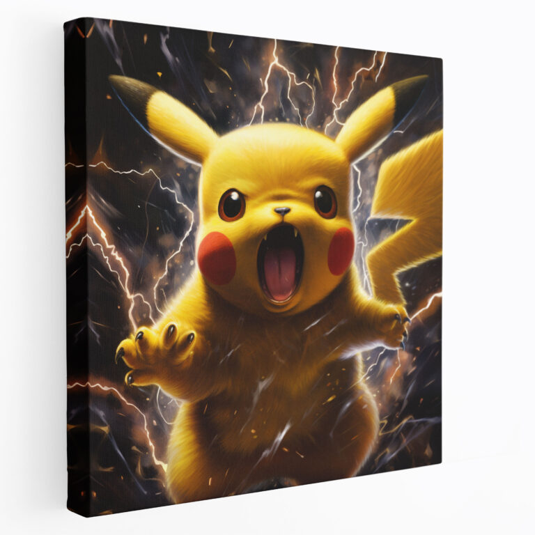 Pokemon Wall Art: Photorealistic Pikachu Canvas Print - Pokemon, Canvas Wall Art, Wall Decoration, Detail