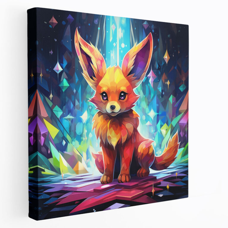 Pokemon Canvas Print: Eevee Surrounded By Geometric Shapes - Pokemon, Geometric Shapes, Wall Art, Eevee