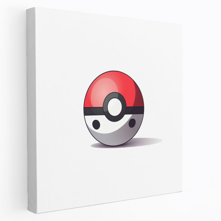 Pokemon Wall Art - Minimalist Pokeball Design - Pokemon, Wall Art, Clean White Background, Canvas