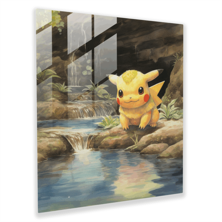 Timeless Watercolor Glass Print - Peaceful Pokemon Wall Decoration
