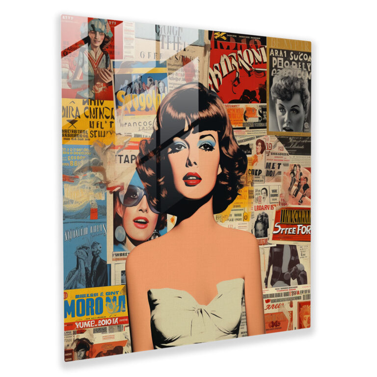 Pulp Fiction Glass Print - Vintage Magazine Covers Collage - Pulp Fiction, Home Decoration, Wall Decoration, Nostalgic Narrative