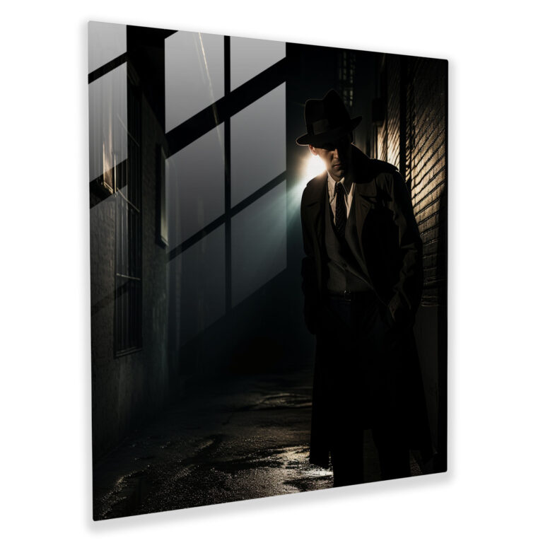 Mysterious Shadows Glass Print - Pulp Fiction, Modern Art, Pulp Fiction, Wall Decoration