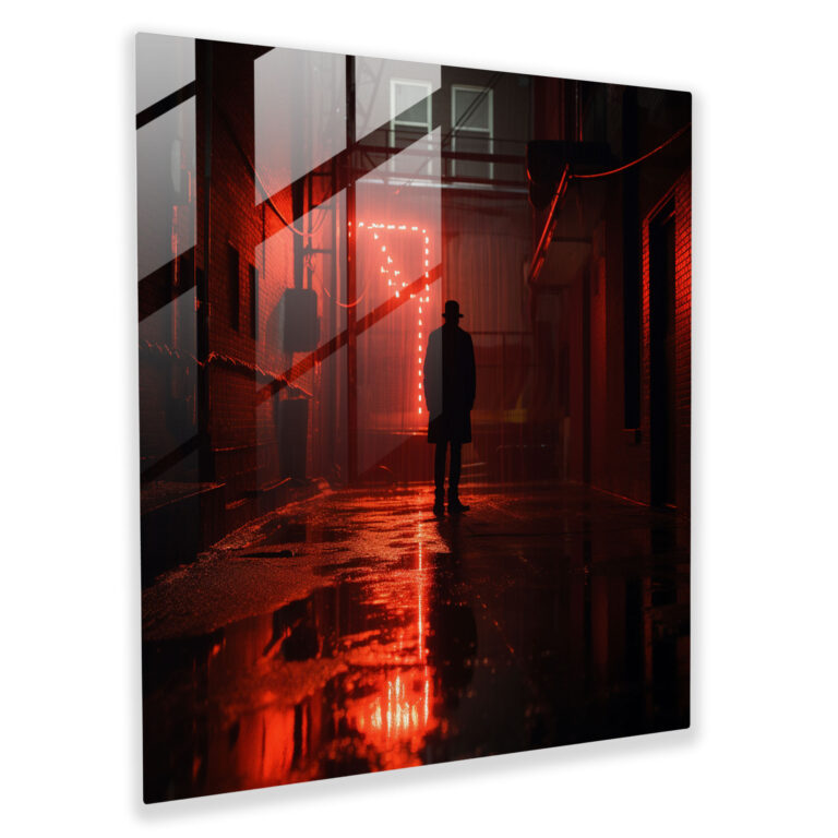 Rainy Nights Glass Print - Pulp Fiction, Modern Art, Noir, Photograph