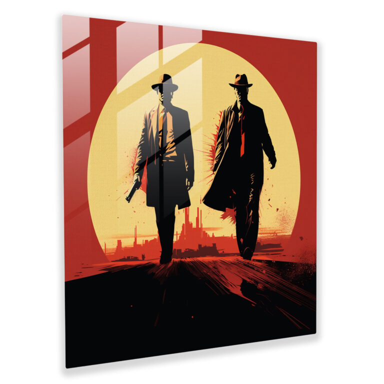 Killer Chronicles Glass Print - Pulp Fiction, Modern Art, Illustration, Glass Wall Art
