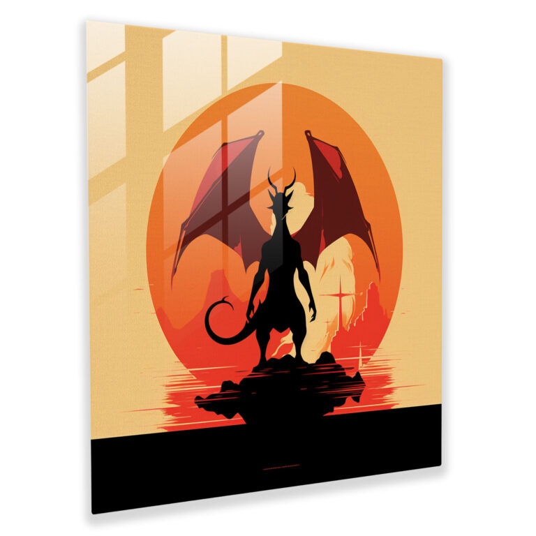 Charizard's Essence: Glass Print - Pokemon, Glass Art, Strength, Modern Art