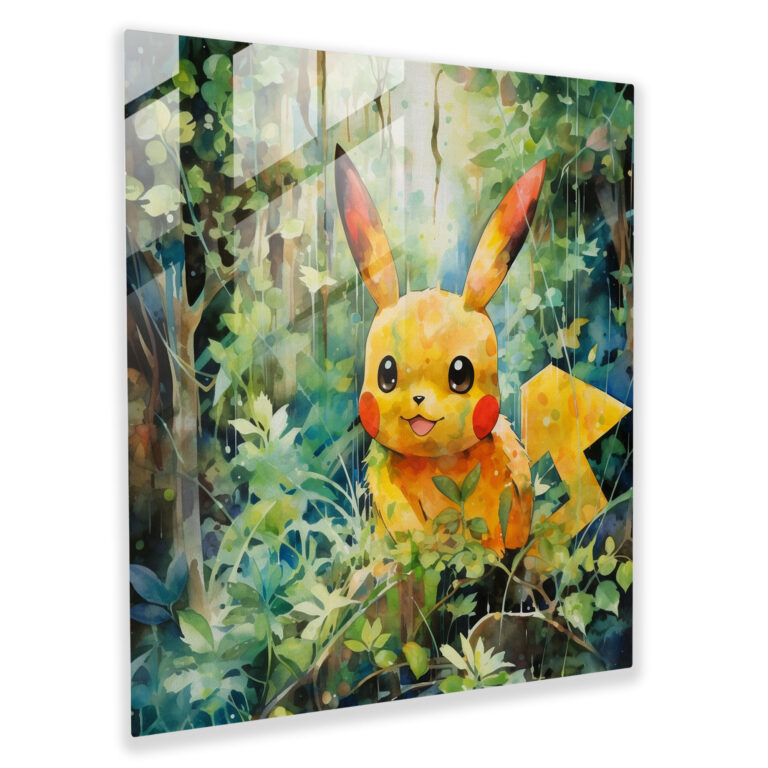 Pokemon Forest Glass Print - Pokemon, Glass Wall Art, Glass Art, Glass Print
