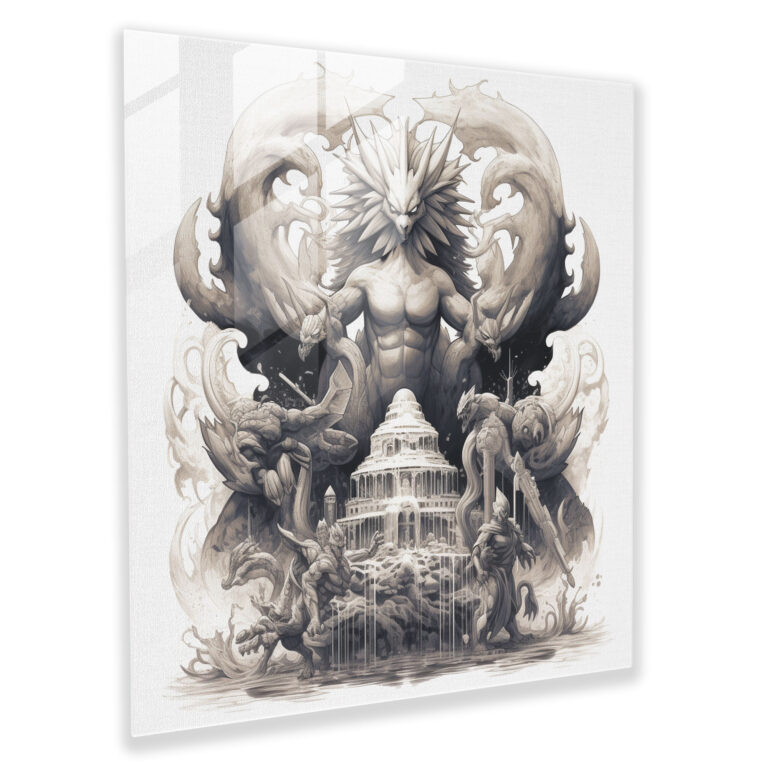 Pokemon Legendary Sketch Glass Print - Pokemon, Glass Art, Mystery, Modern Art