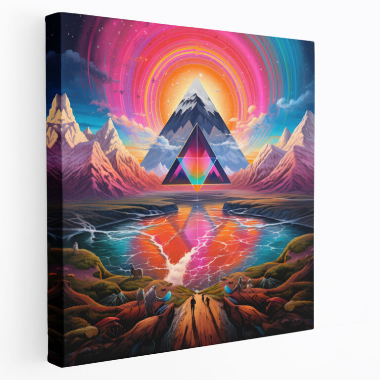 Pink Floyd Wall Decoration - Psychedelic Kaleidoscope Of Album Covers - Pink Floyd, Canvas Print, Album Covers, Wall Art
