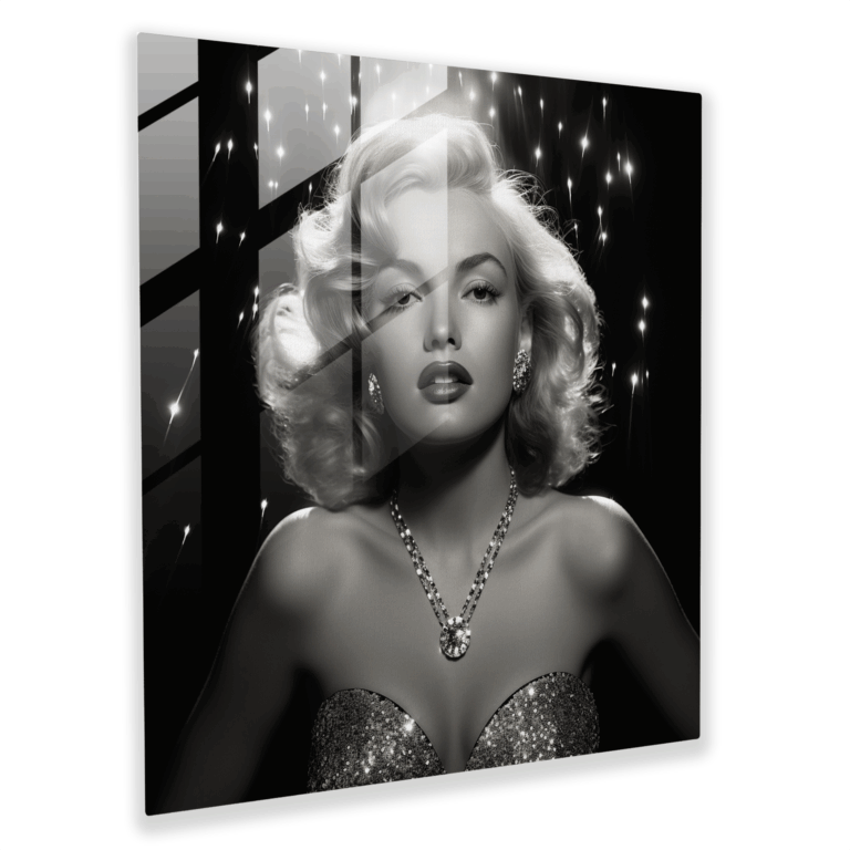 Glamorous Glass Print Hollywood Icons