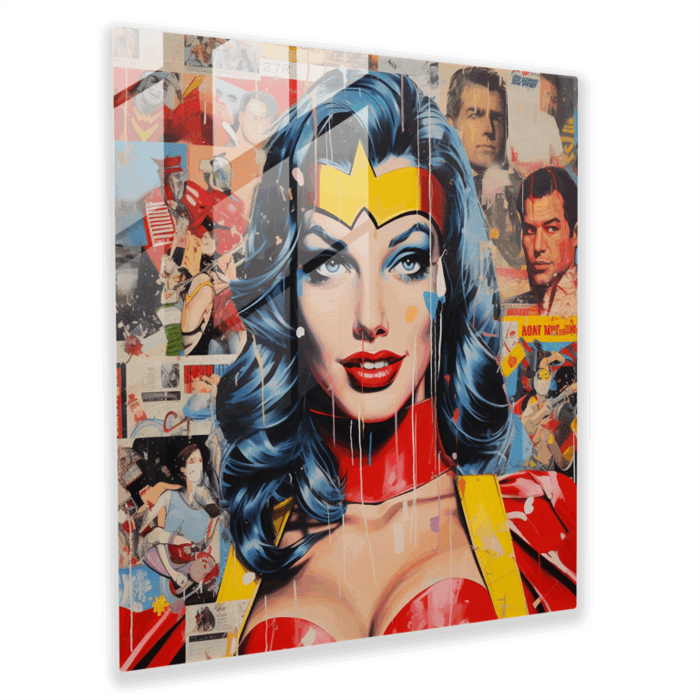 Vibrant Comic Book Heroes Glass Print - Modern Pop Art Wall Decoration