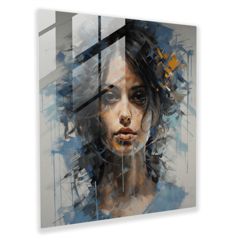 Exquisite Glass Wall Art of Contemporary Portrait Fusion