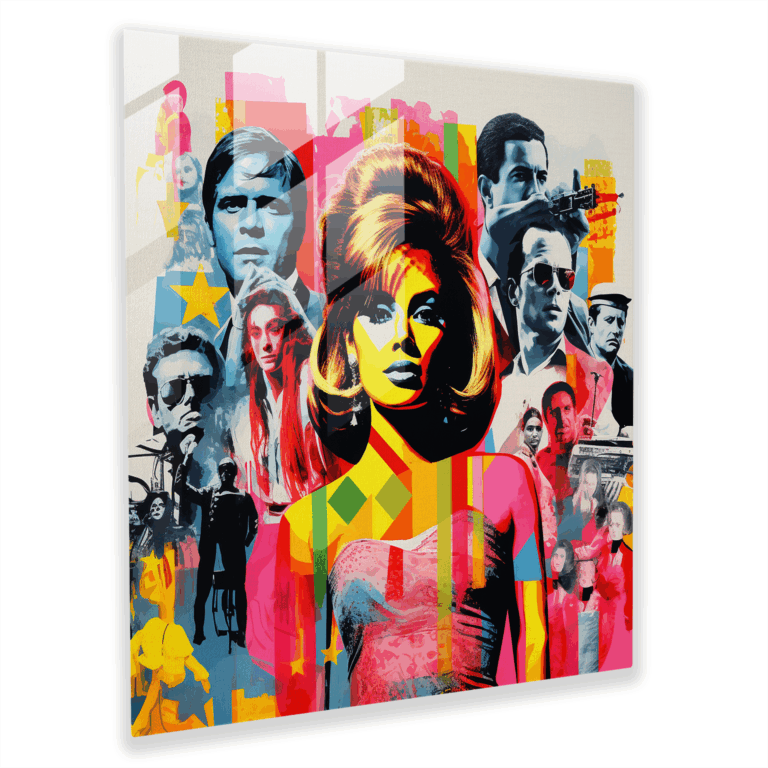 Eccentric Pop Art Screen Glass Print for Chic Wall Decor