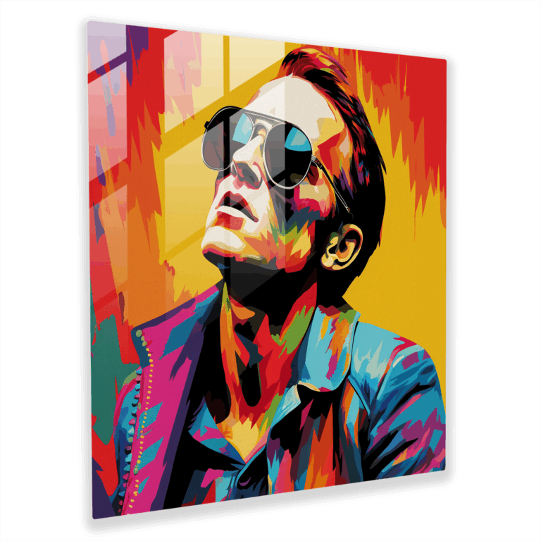 Eccentric Glass Print - Pop Art Musician Glass Wall Art Home Decoration