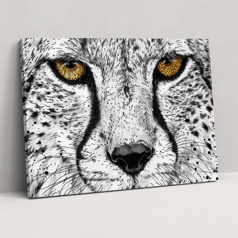 Whimsical Animal Portrait Wall Art - Pointillism, Canvas Wall Art, Pointillism, Home Decoration