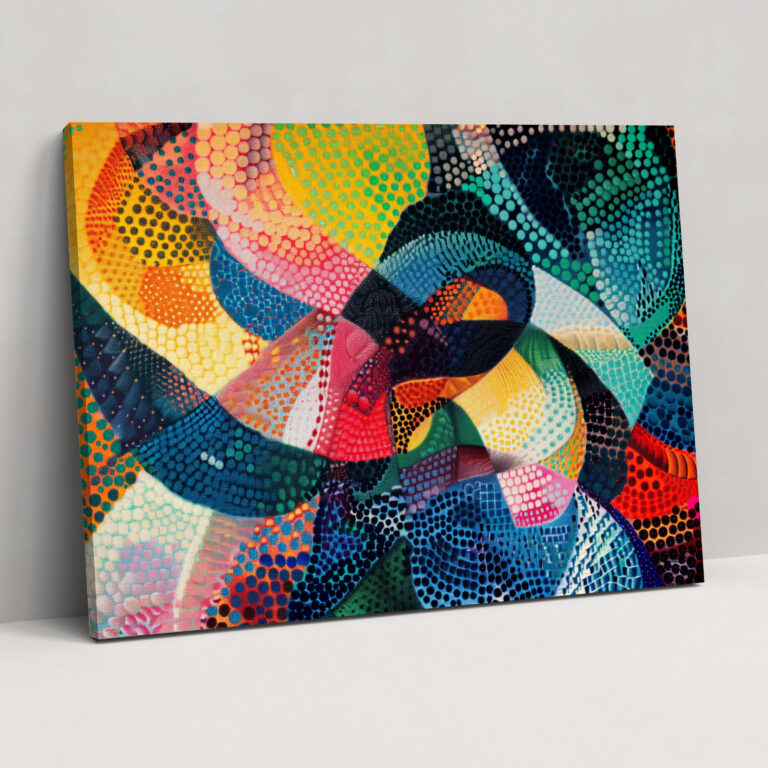 Abstract Geometric Design Canvas Print - Pointillism, Canvas Print, Wall Art, Canvas Wall Art