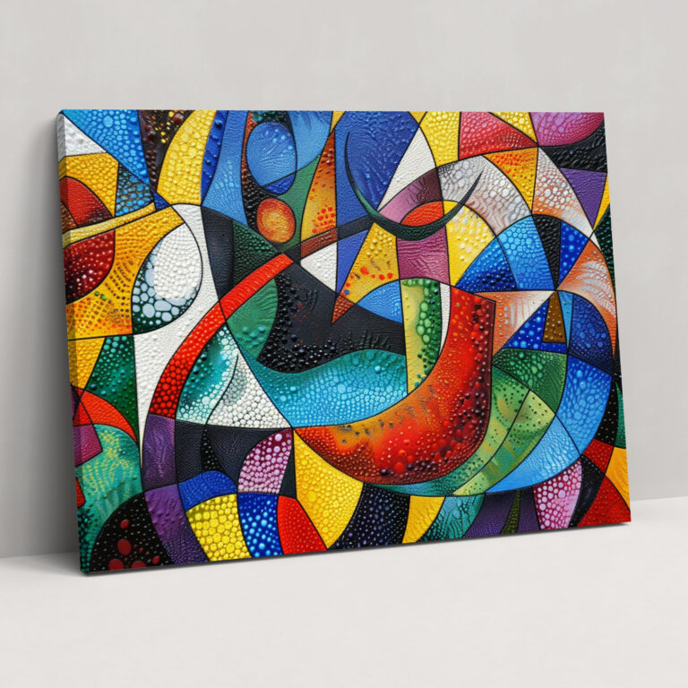 Bold Abstract Composition Wall Decoration - Pointillism, Wall Decoration, Pointillism, Canvas