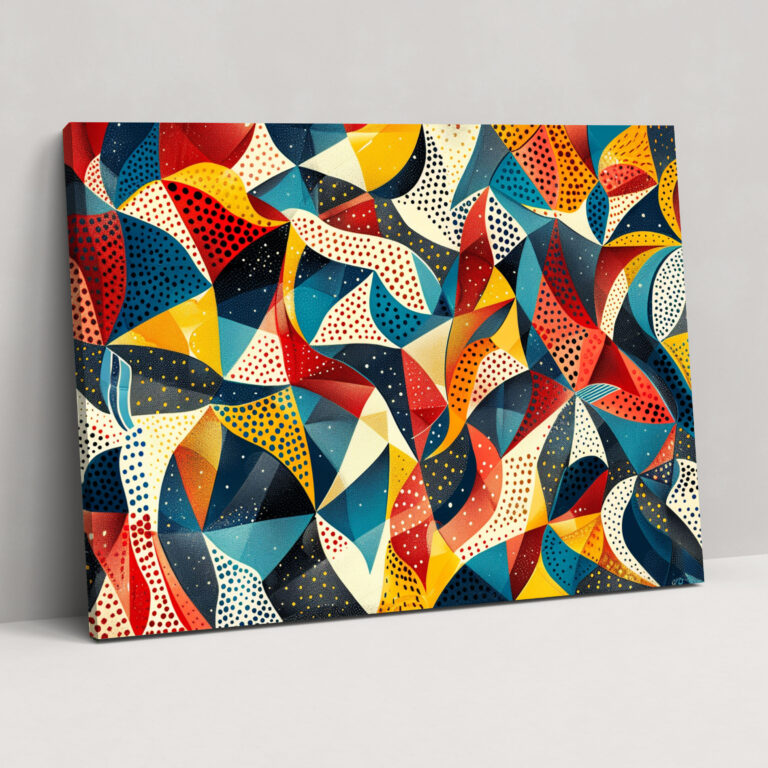 Modern Geometric Pointillism Canvas Decoration - Pointillism, Pointillism, Canvas Print, Canvas