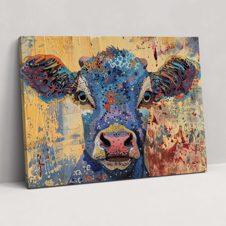 Fun Animal Pointillism Canvas Wall Art - Pointillism, Canvas Print, Wall Art, Canvas