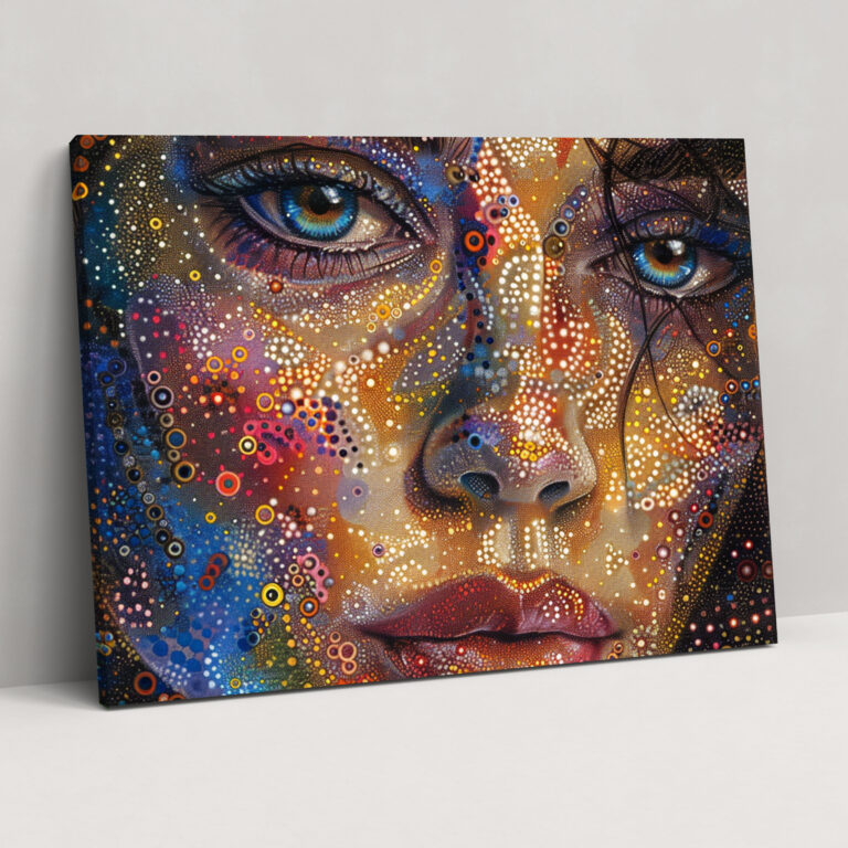 Pointillism Portrait Canvas Print Wall Art - Pointillism, Wall Decoration, Home Decoration, Canvas Print