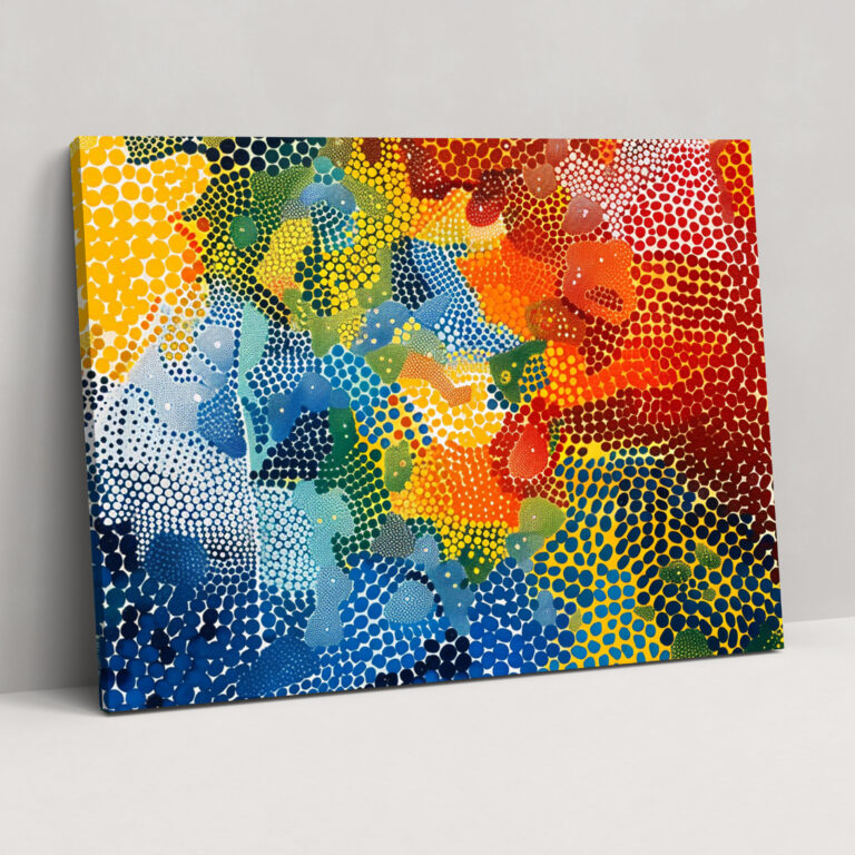 Bold Abstract Pointillism Canvas Print Wall Decoration - Pointillism, Canvas Wall Art, Canvas, Canvas Print