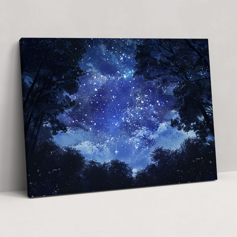 Pointillism Starlit Nights Canvas Print - Pointillism, Canvas, Home Decoration, Celestial