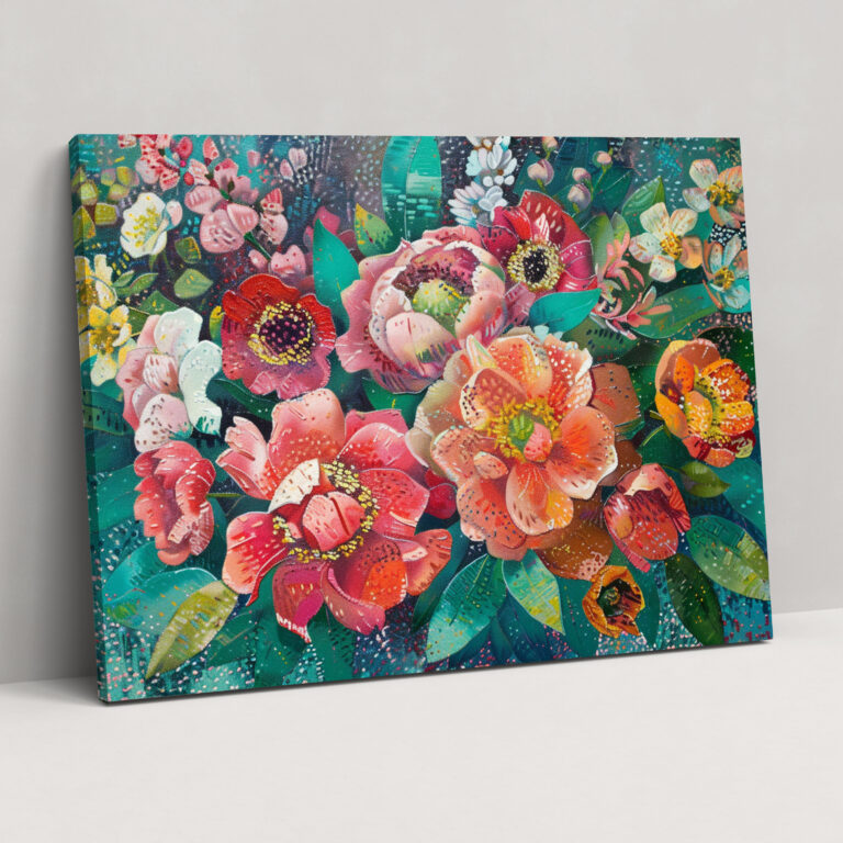 Pointillism Floral Symphony Wall Art - Pointillism, Pointillism, Pointillism Style, Wall Decoration