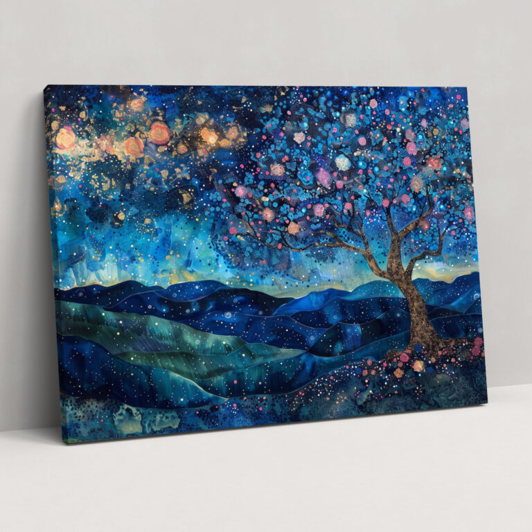 Dreamy Galaxy Pointillism Wall Decoration - Pointillism, Canvas Wall Art, Wall Decoration, Pointillism