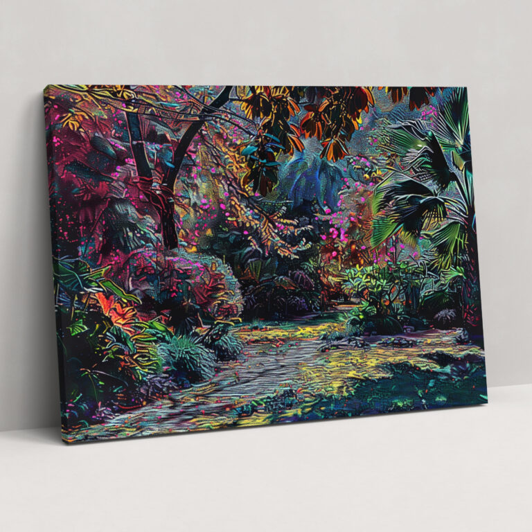 Botanical Garden Pointillism Canvas Print - Pointillism, Canvas, Pointillism, Wall Decoration