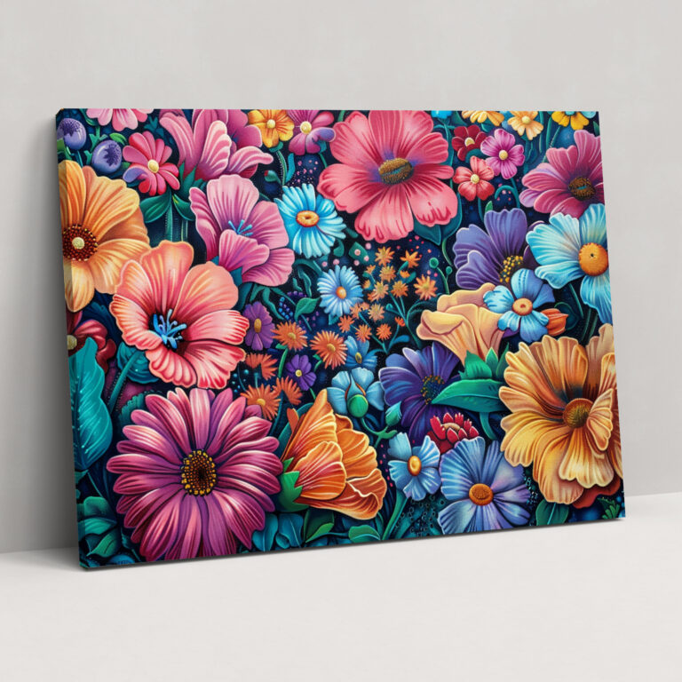 Pointillism Floral Canvas Print - Pointillism, Wall Decoration, Canvas, Wall Art