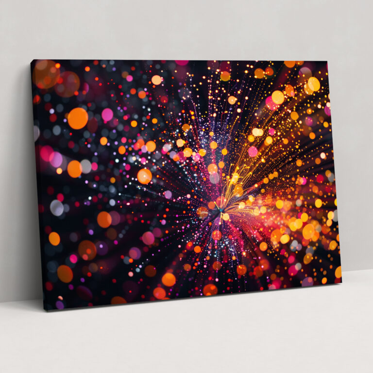 Fireworks Burst Pointillism Wall Decoration - Pointillism, Wall Art, Fireworks Display, Festive